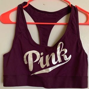 Pink sports bra